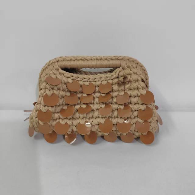 New Autum Style Pure Hand-Woven Multi-Color Sequin Clutch Bag corchet bag