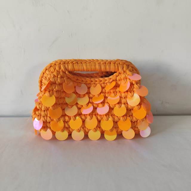 New Autum Style Pure Hand-Woven Multi-Color Sequin Clutch Bag corchet bag