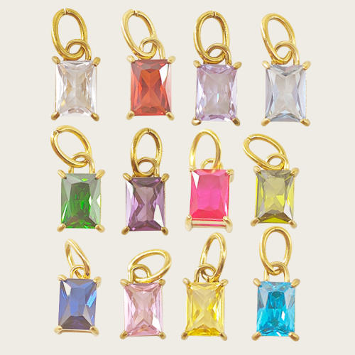 Stainless Steel DIY Accessories Birthstones Pendant necklace bracelet earrings charm