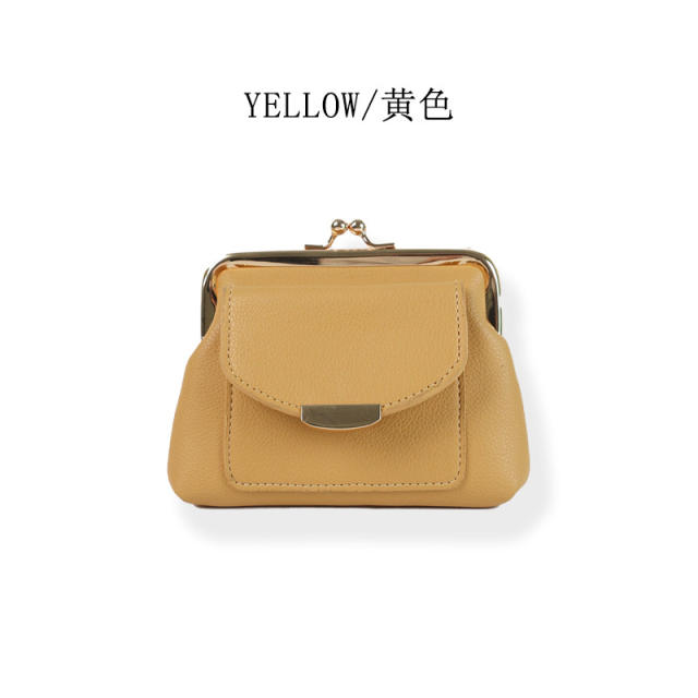 New Simple Fashionable Clip Bag Mini Coin Purse Short Cute Trendy Clutch Wallet