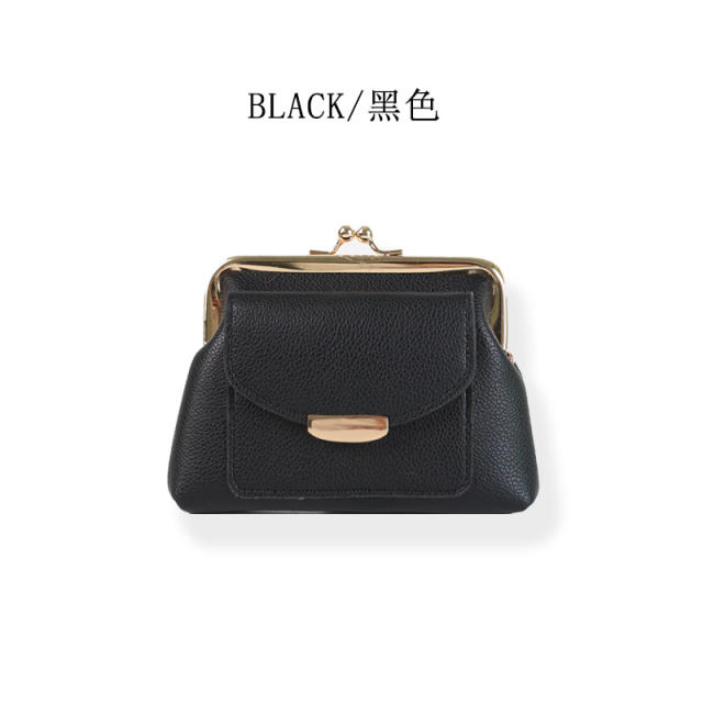 New Simple Fashionable Clip Bag Mini Coin Purse Short Cute Trendy Clutch Wallet