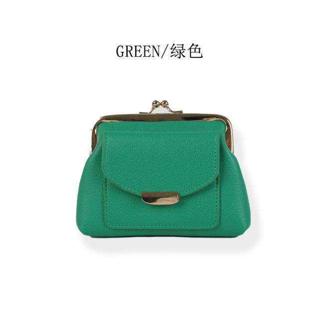 New Simple Fashionable Clip Bag Mini Coin Purse Short Cute Trendy Clutch Wallet