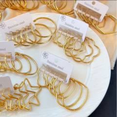 Simple big hoop earrings set stainless steel earrings set