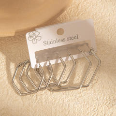 Simple big hoop earrings set stainless steel earrings set