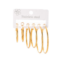 Simple big hoop earrings set stainless steel earrings set