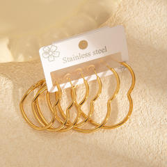 Simple big hoop earrings set stainless steel earrings set