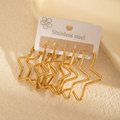 Simple big hoop earrings set stainless steel earrings set