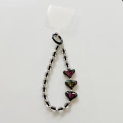 Color-Plated Love Square Bead Chain Mobile Phone Lanyard