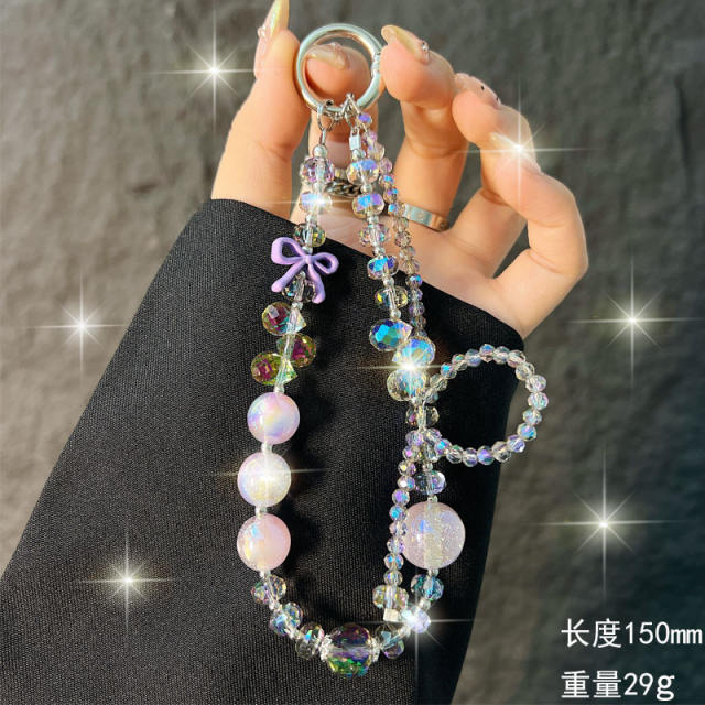 High-End Crystal Mobile Phone Chain Wrist Personalized Bow Mobile Phone Chain