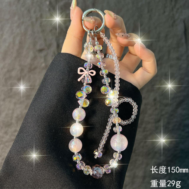 High-End Crystal Mobile Phone Chain Wrist Personalized Bow Mobile Phone Chain