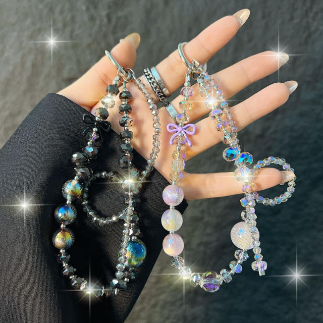 High-End Crystal Mobile Phone Chain Wrist Personalized Bow Mobile Phone Chain