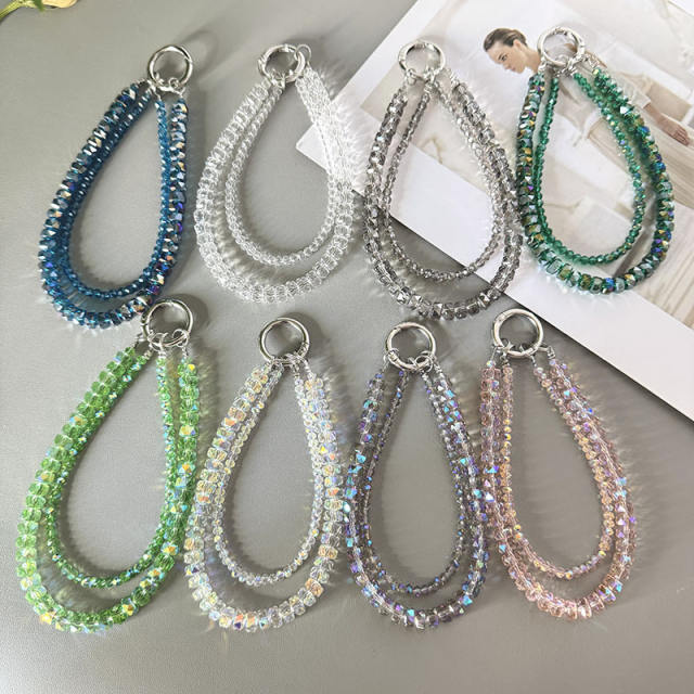 Double-layer Wheel Crystal Mobile Phone Chain Anti-lost Mobile Phone Lanyard