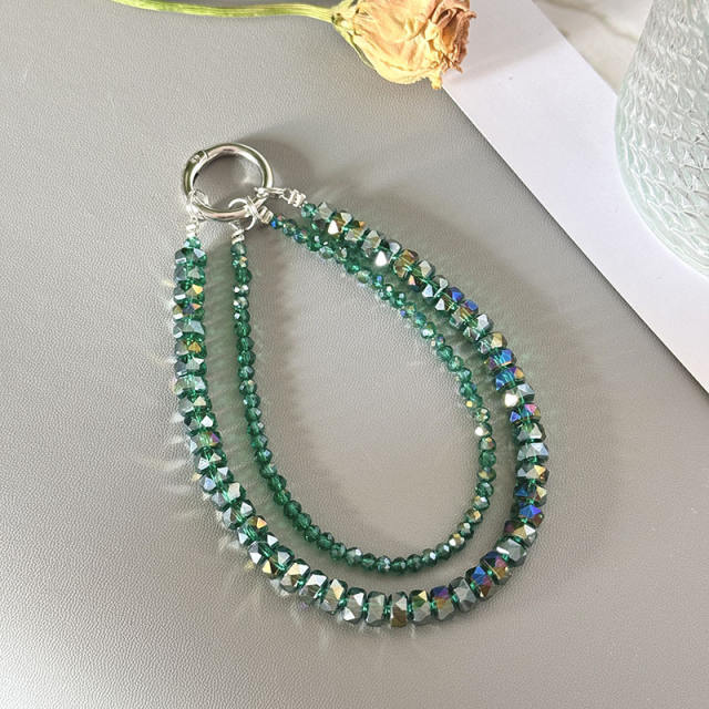 Double-layer Wheel Crystal Mobile Phone Chain Anti-lost Mobile Phone Lanyard