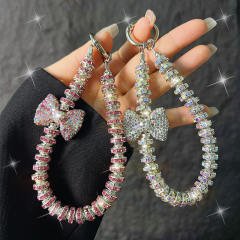 Rhinestone Bow Mobile Phone Hanging Chain Wrist Short Lanyard Pendant
