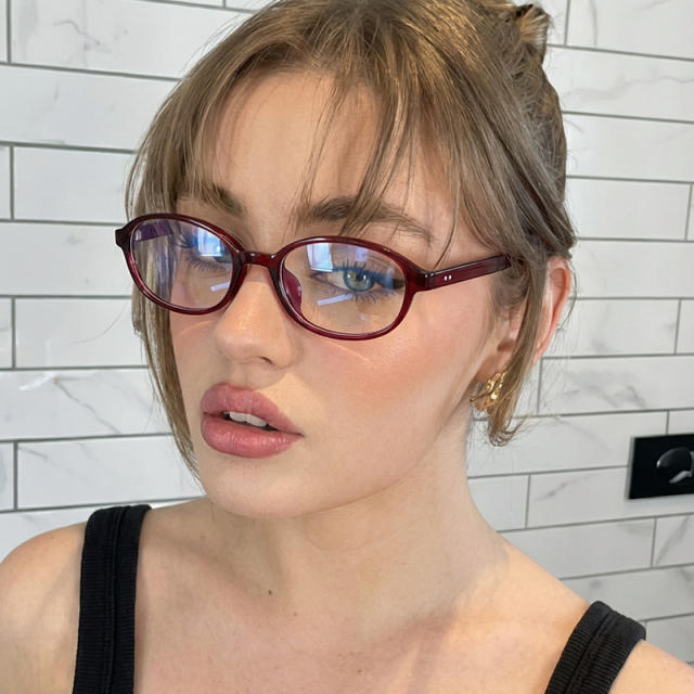 Oval Small Frame Rice Stud Sunglasses