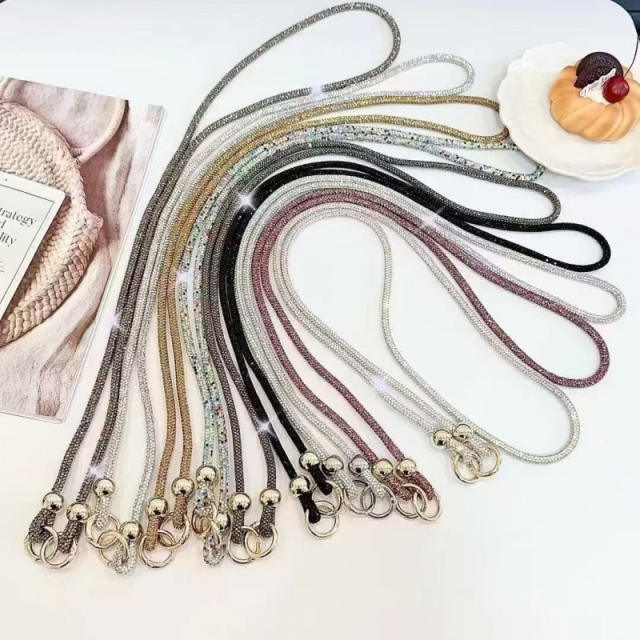 Rhinestone Phone Lanyard Long Full-Rhinestone Crossbody Phone Chain