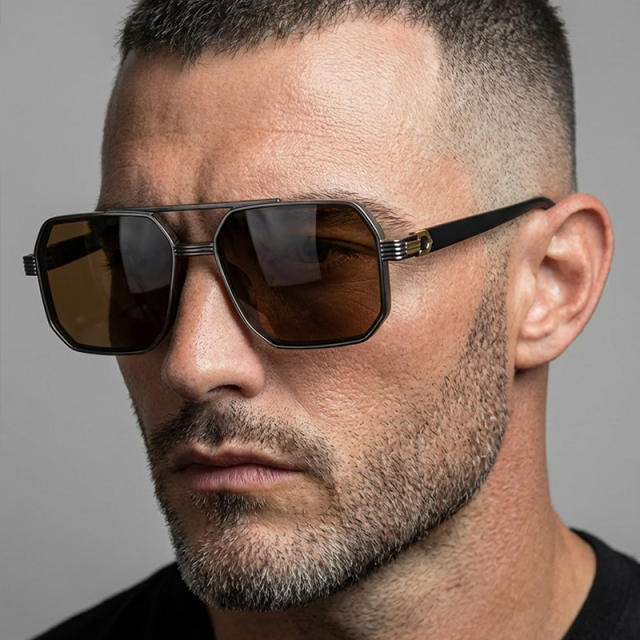 Arrow Double Beam Polygon Sunglasses for Men