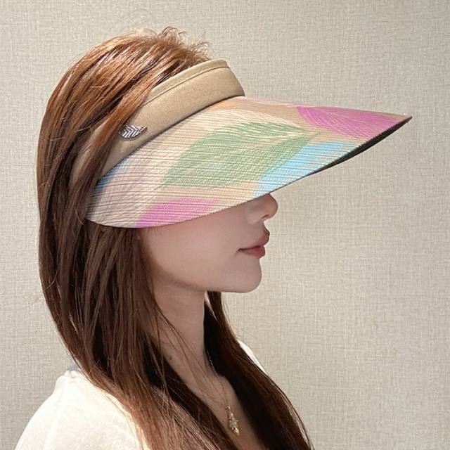 Women's oversized sun hat with summer sun protection visor