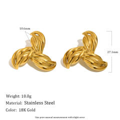 18KG unique triangle shape stainless steel earrings