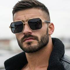 Arrow Double Beam Polygon Sunglasses for Men