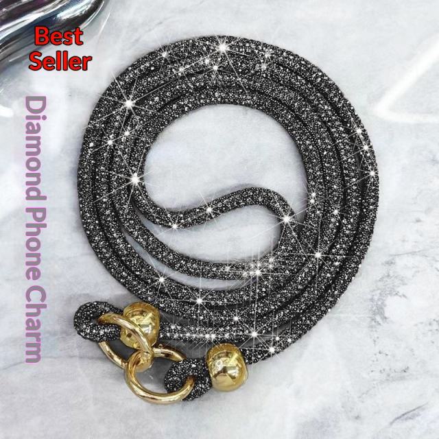 Rhinestone Phone Lanyard Long Full-Rhinestone Crossbody Phone Chain
