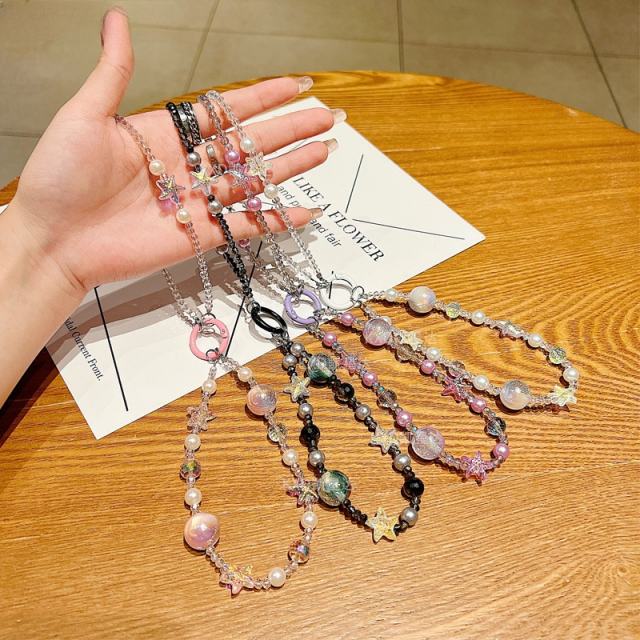 New Crystal Starfish Double-Layer Mobile Phone Chain