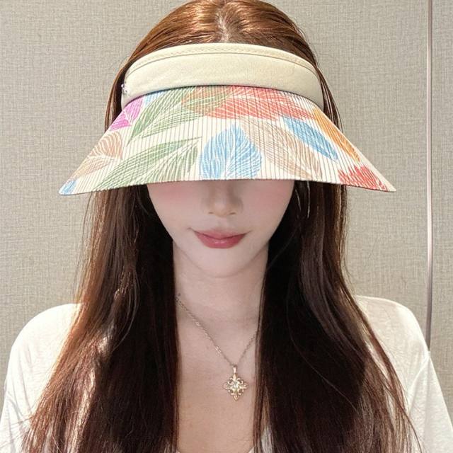 Women's oversized sun hat with summer sun protection visor