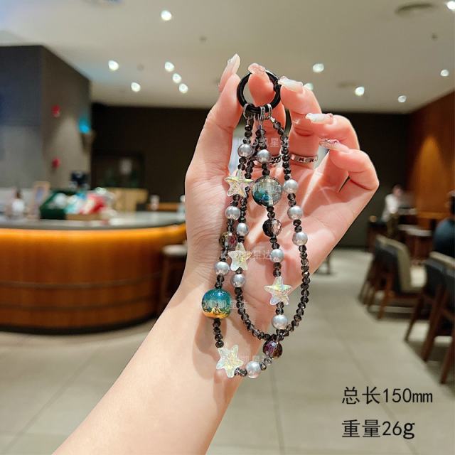 New Crystal Starfish Double-Layer Mobile Phone Chain