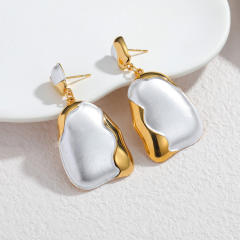 18KG white enamel stainless steel earrings dangle earrings