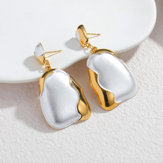 18KG white enamel stainless steel earrings dangle earrings