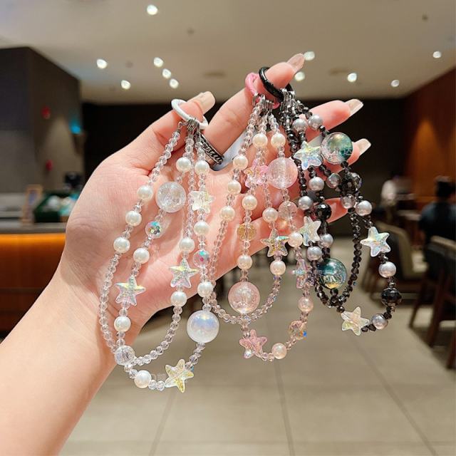 New Crystal Starfish Double-Layer Mobile Phone Chain