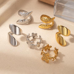 Stainless Steel rings Water Drop Flower Ring flower rings