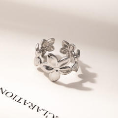 Stainless Steel rings Water Drop Flower Ring flower rings