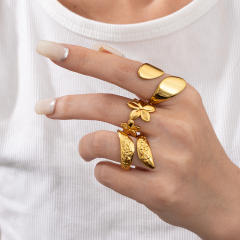 Stainless Steel rings Water Drop Flower Ring flower rings