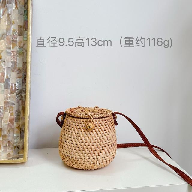Vietnam Autumn Rattan Woven Round Bag Small Square Bag straw bag box bag beach bag