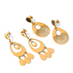 Hollow out drop stainless steel earrings dangle earrings