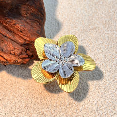 18KG oversize layer flower stainless steel rings