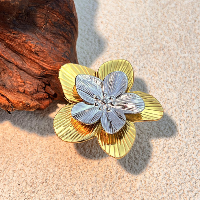 18KG oversize layer flower stainless steel rings