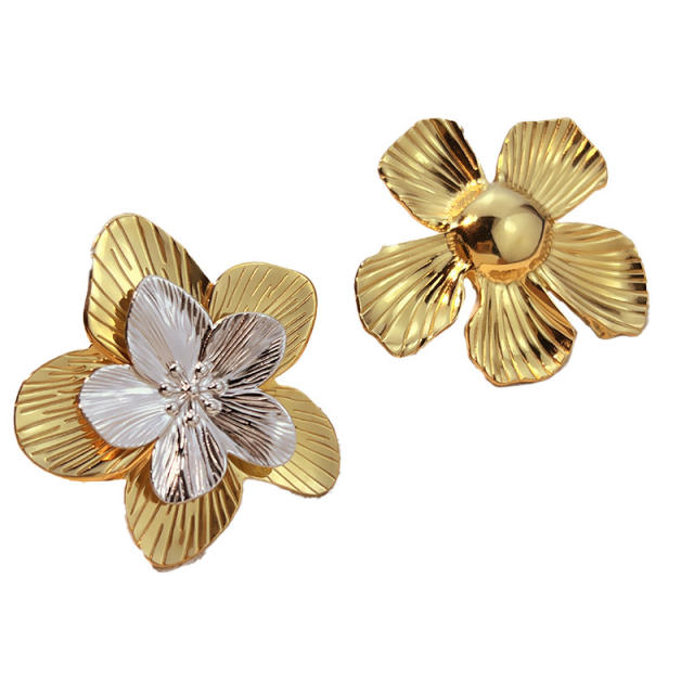 18KG oversize layer flower stainless steel rings