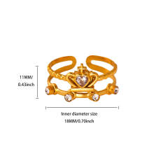 18KG classic blue cubic zircon inlaid stainless steel rings