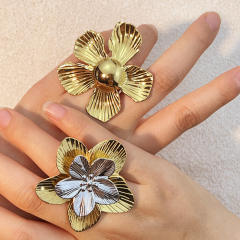 18KG oversize layer flower stainless steel rings