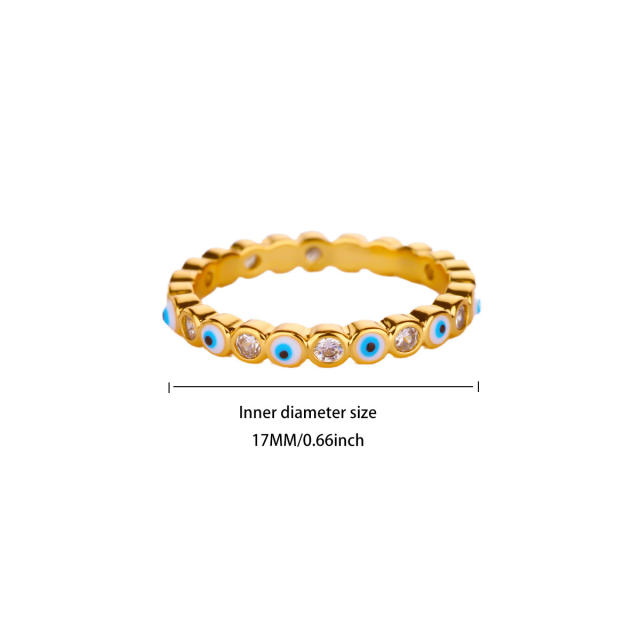 Fashion Retro Ins Style Blue Drip Glaze Open Ring Elegant Simple Geometric Zircon Versatile Ring