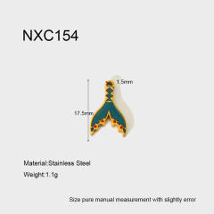 Ins Mermaid Flip-Top Heart Enamel Rainbow Stainless Steel Pendant Waterproof DIY Jewelry Accessories Charm for Women