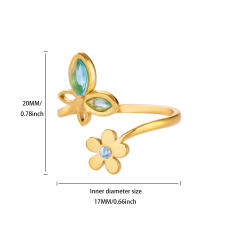 18KG classic blue cubic zircon inlaid stainless steel rings
