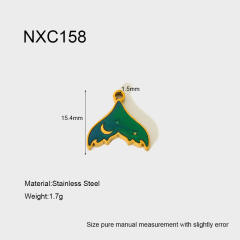Ins Mermaid Flip-Top Heart Enamel Rainbow Stainless Steel Pendant Waterproof DIY Jewelry Accessories Charm for Women