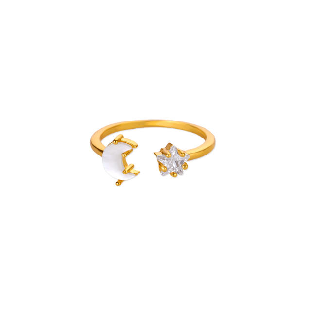 Fashion Retro Ins Style Blue Drip Glaze Open Ring Elegant Simple Geometric Zircon Versatile Ring