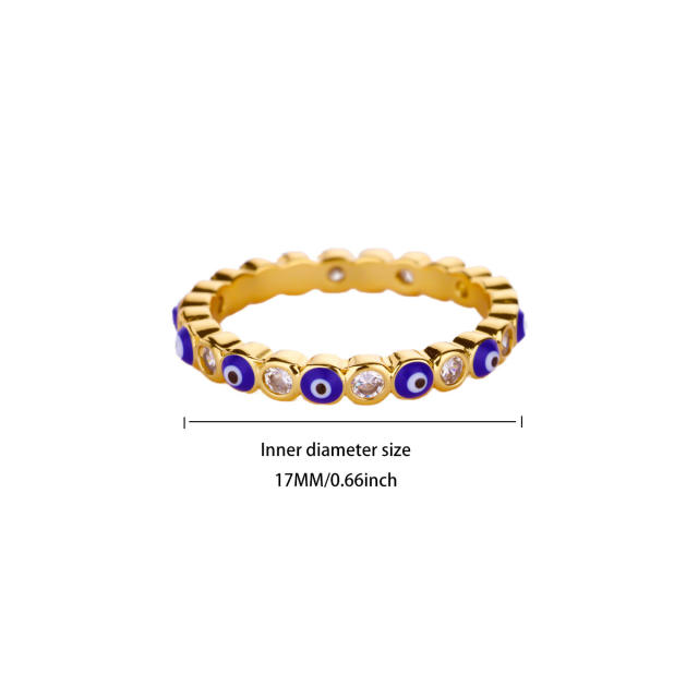 Fashion Retro Ins Style Blue Drip Glaze Open Ring Elegant Simple Geometric Zircon Versatile Ring