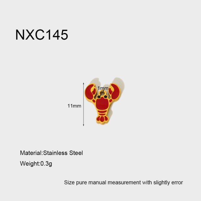 Ins Mermaid Flip-Top Heart Enamel Rainbow Stainless Steel Pendant Waterproof DIY Jewelry Accessories Charm for Women