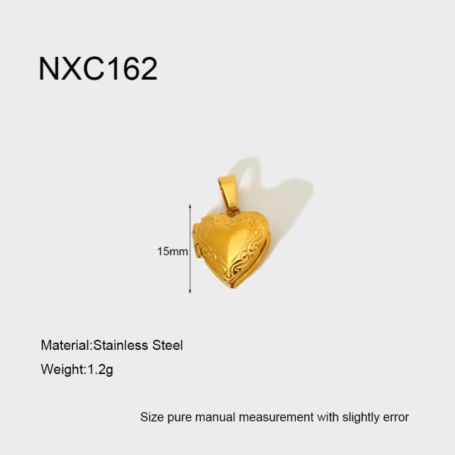 Ins Mermaid Flip-Top Heart Enamel Rainbow Stainless Steel Pendant Waterproof DIY Jewelry Accessories Charm for Women