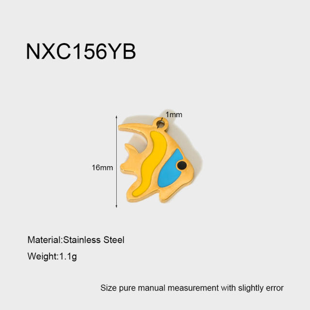 Ins Mermaid Flip-Top Heart Enamel Rainbow Stainless Steel Pendant Waterproof DIY Jewelry Accessories Charm for Women